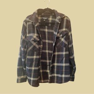 Black Plaid Button-Up Shirt